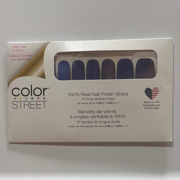 Color Street Other - Color Street Juneau the Drill FMG165 Navy Blue Glitter Nail Polish Strips New